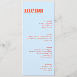 Modelo de Menu de Casamento Alto Moderno Laranja A