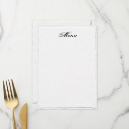 Modelo de Menu de Casamento Branco com Borda Faux-