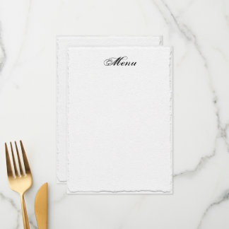 Modelo de Menu de Casamento Branco com Borda Faux-