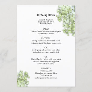 Modelo de Menu de Casamento Branco Floral