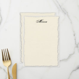 Modelo de Menu de Casamento Clássico com Borda Fau