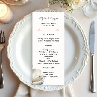 Modelo de Menu de Casamento com Flores de Magnólia