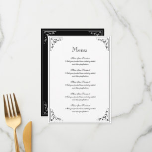 modelo de menu de casamento com flores em estilo c
