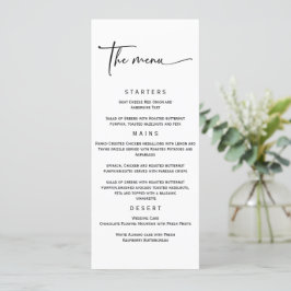 Modelo de Menu de Casamento Elegante Simples