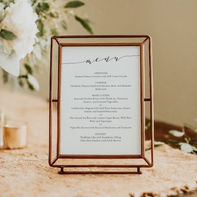 Modelo de Menu de Casamento em Script Elegante Chi (Criador carregado)