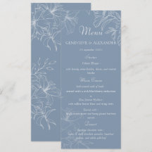 Modelo de Menu de Casamento Floral Lírio Branco Az