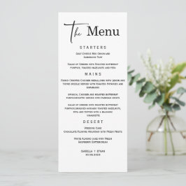 Modelo de Menu de Casamento Minimalista
