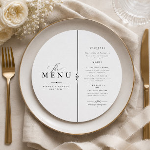 Modelo de Menu de Casamento Minimalista Elegante.