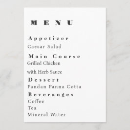 Modelo de Menu de Casamento Moderno