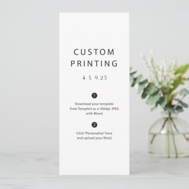 Modelo de Menu de Casamento Personalizado Impresso (Em pé/Frente)