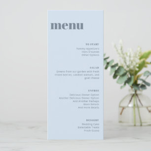 Modelo de Menu de Jantar de Casamento Alto Azul Ma