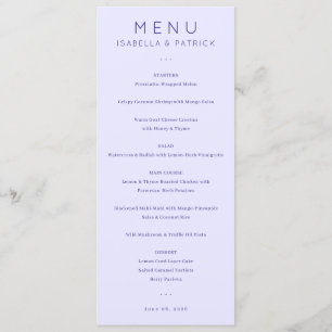 Modelo de Menu Lavanda Elegante