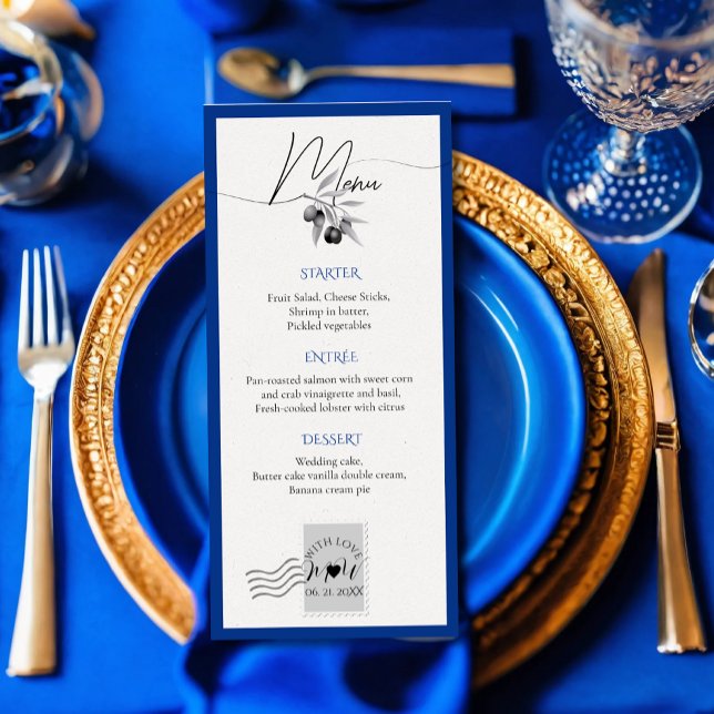 Modelo de Menu Personalizado de Casamento de Desti (Criador carregado)