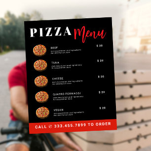 Modelo de menu promocional de entrega de pizza