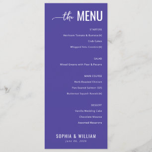 Modelo de Menu Roxo Elegante