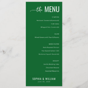 Modelo de Menu Verde Elegante