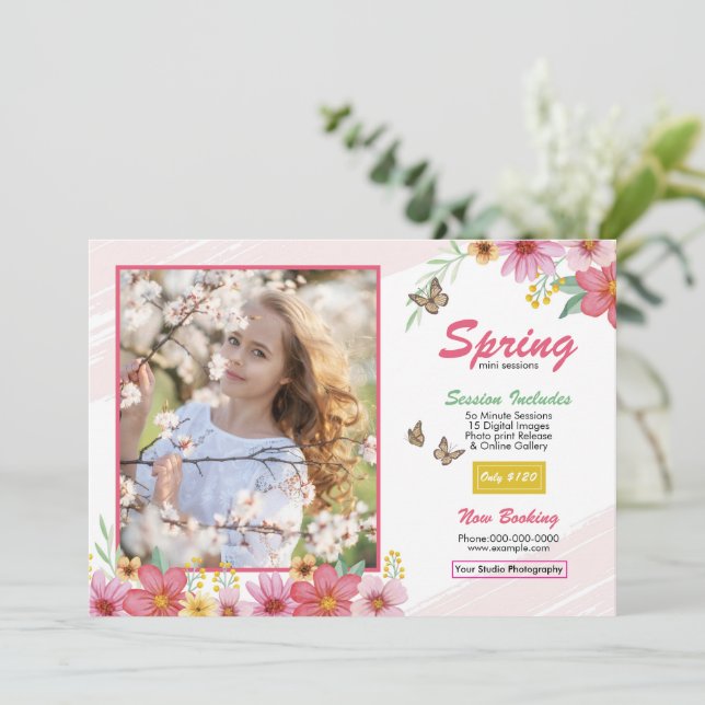 Modelo de Mini Sessão de Fotografia de Primavera (Em pé/Frente)