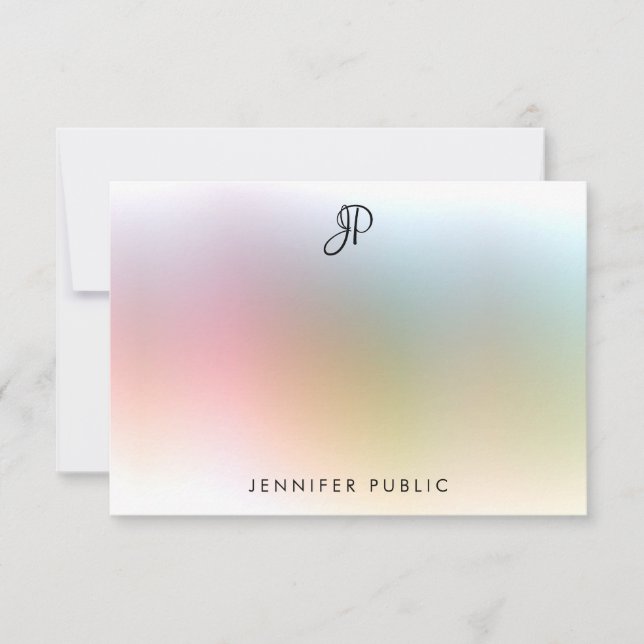 Modelo de Monograma Colorido de Caligrafia Elegant (Frente)