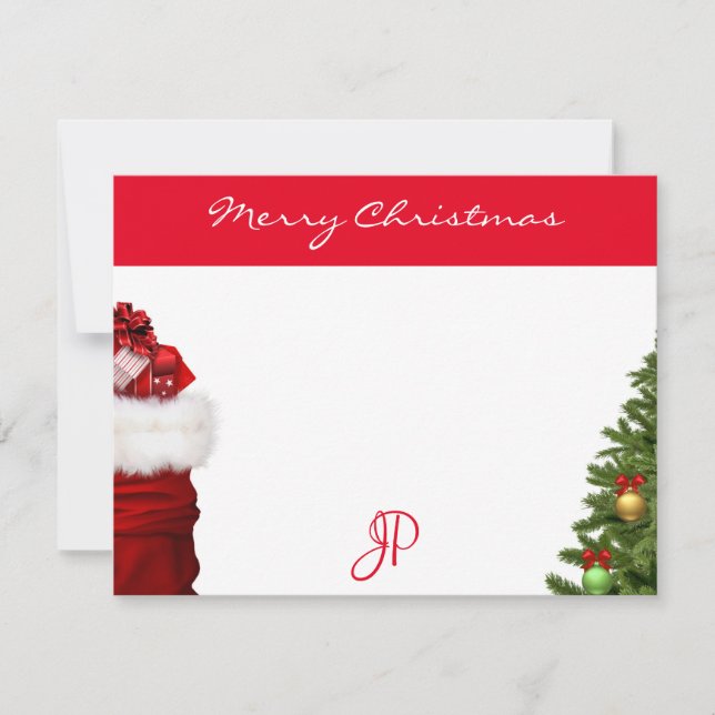 Modelo de Monograma de Texto Feliz de Natal Manusc (Frente)