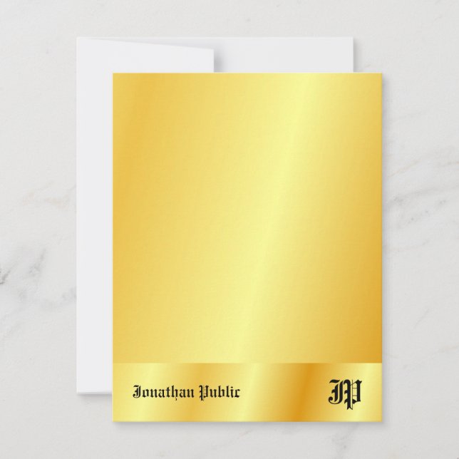 Modelo de Monograma Dourado de Vista Personalizado (Frente)