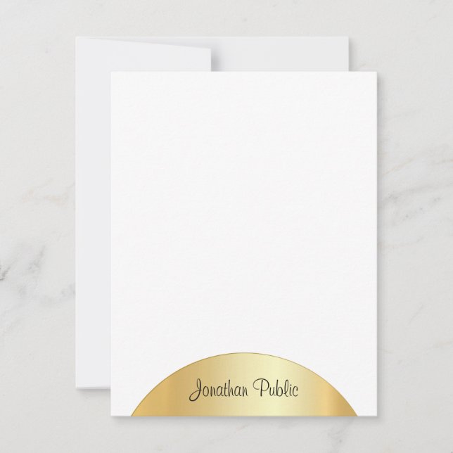 Modelo de Monograma Elegante Dourado Faux Personal (Frente)