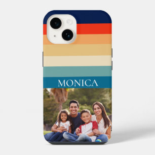 Modelo de monograma moderno com foto de listras re