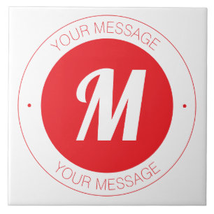 Modelo de monograma personalizável e texto circula