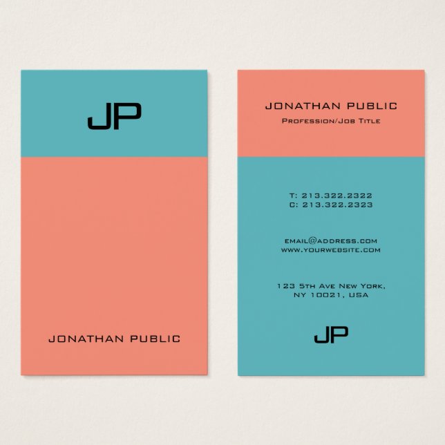 Modelo de Monograma Simples Elegante (Frente & Verso)