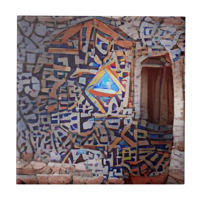 Modelo de mosaico marroquino arte geométrica (Frente)