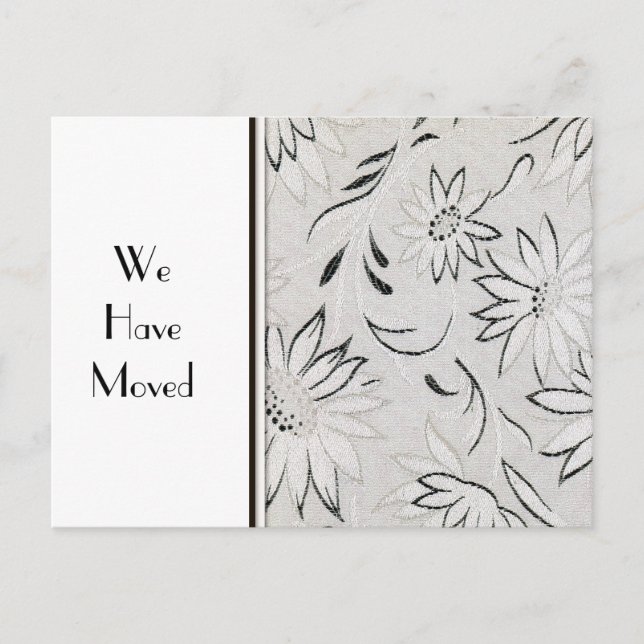 Modelo de Mudança de Endereço Preto e Branco Elega (Frente)