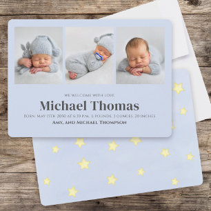 Modelo de Múltiplas Fotos de Menino Bebê Estrelas 