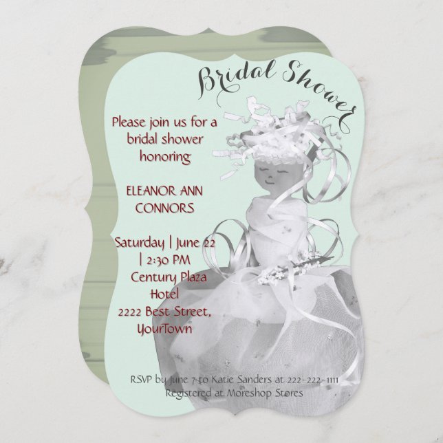 Modelo de noiva abstrata vestido Festa de noivado  (Frente/Verso)