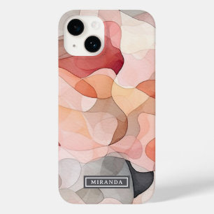 Modelo de nome de arte em aquarela rosa abstrata c