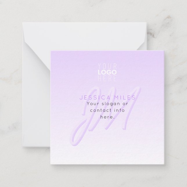 Modelo de Nome Profissional e Slogan | Roxo Claro (Frente)