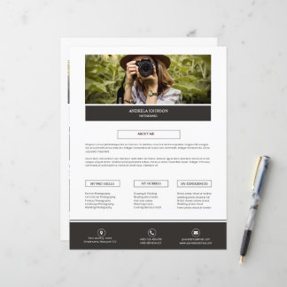 Modelo de Página do Fotógrafo Sobre Mim