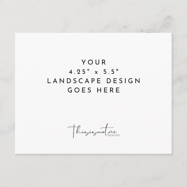 modelo de paisagem de impressão de placa de 4,25x5 (Frente)