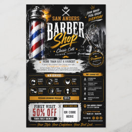 Modelo de panfleto de barbearia editável | Design