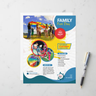 Modelo de Panfleto de Dia de Diversão em Família