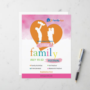 Modelo de Panfleto de Festival Familiar: