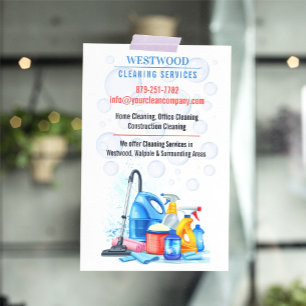 Modelo de Panfleto de Serviços de Limpeza Residenc