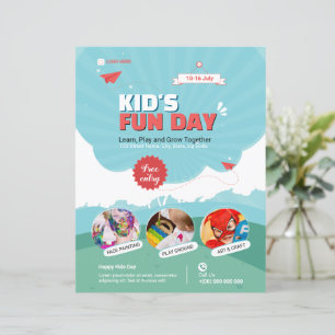 modelo de panfleto Kid's Funday