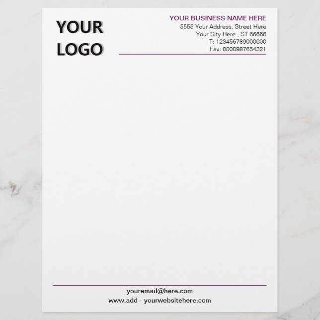 Modelo de Papel Timbrado com Logo de Design Própri (Frente)
