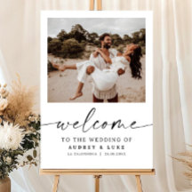 Modelo de Placa de Boas-Vindas de Casamento com Fo