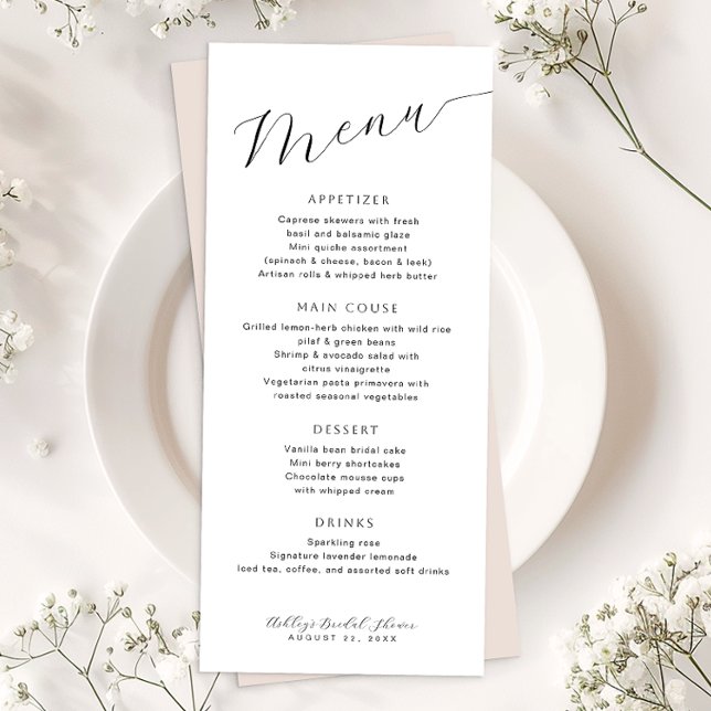 Modelo de placa de menu de Chá de panela minimalis (Elegant Event Menu)