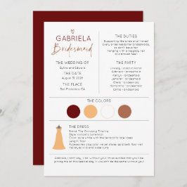 Modelo de placa de proposta e informações da Bride