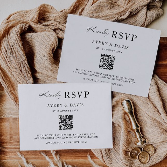 Modelo de placa RSVP de Casamento Minimalista (Minimalist Wedding RSVP Card Template)