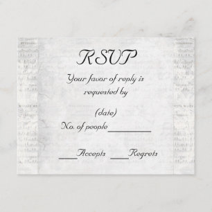 Modelo de placa RSVP inspirada em White Vintage