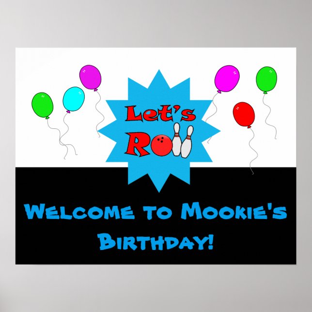 Modelo de Poster de Boliche personalizada (Frente)