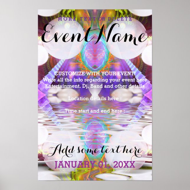 Modelo de Poster Personalizável de Evento de Rave  (Frente)