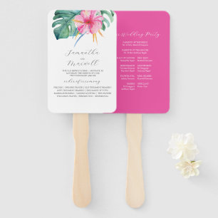 Modelo de Programa de Casamento Leques Flor de Ros